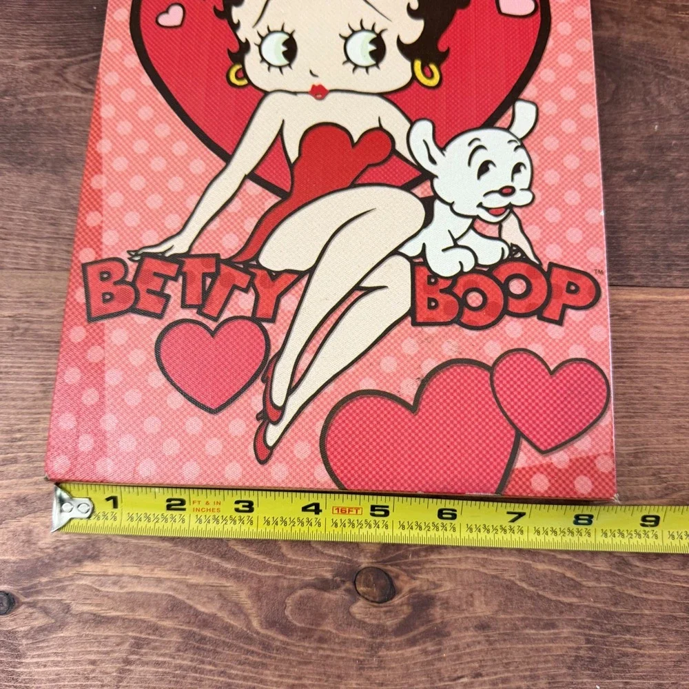Betty Boop Vandor Heart Polka Dot Canvas Wall Art Decor Pudgy Dog 2008